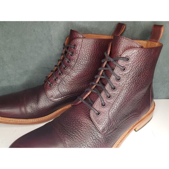 TAFT Rome Boot Oxblood Burgundy Pebbled Leather EU 44 US Mens 11 EUC - Picture 14 of 14
